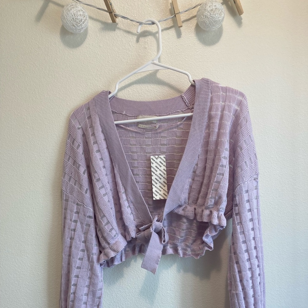 Light Purple Cropped Sweater